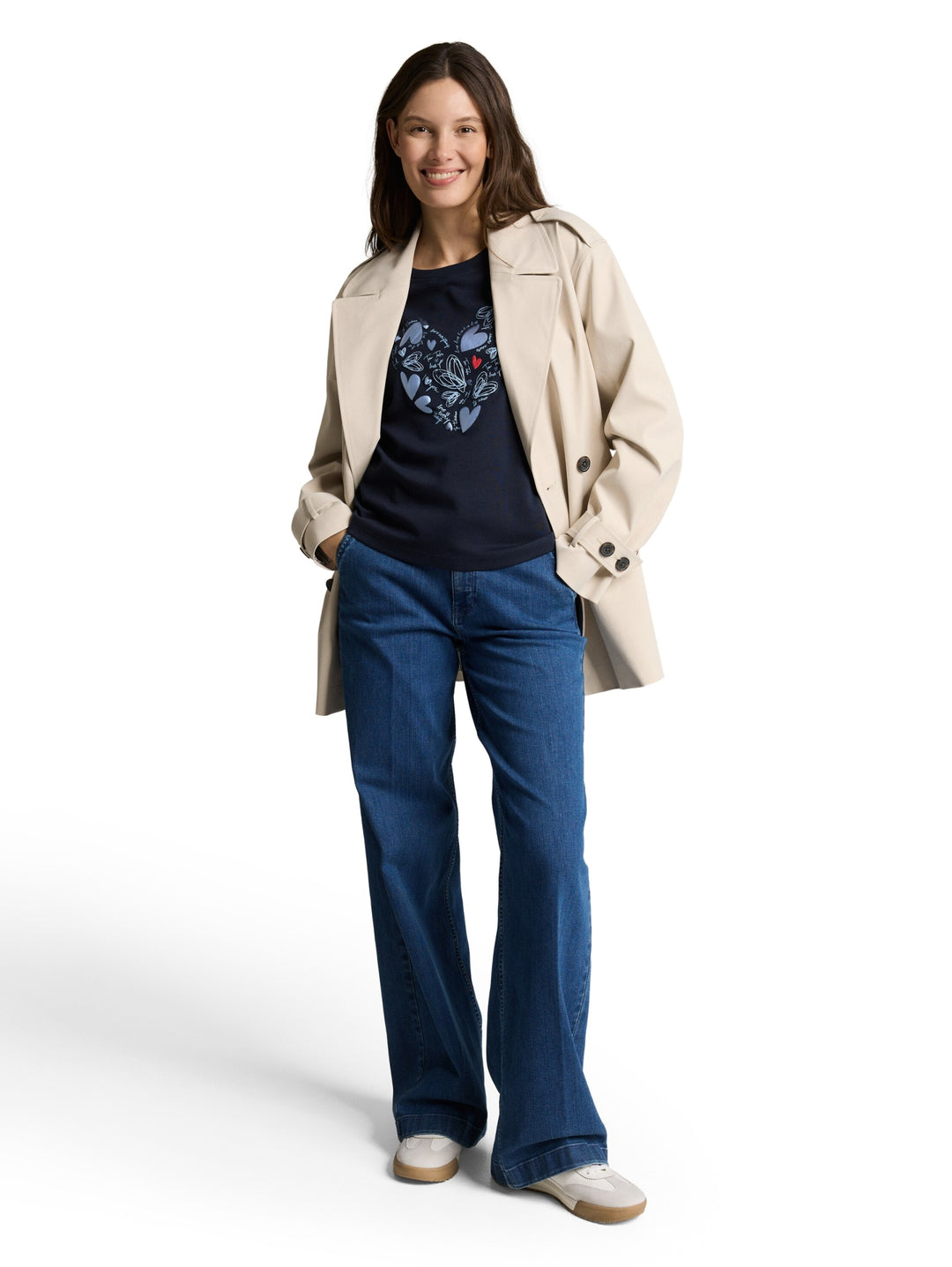 T-shirt boxy crew neck with pr, sky captain blue 10668 Bild 3