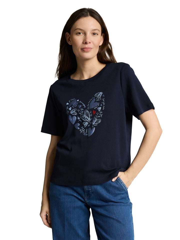 T-shirt boxy crew neck with pr, sky captain blue 10668 Bild 5