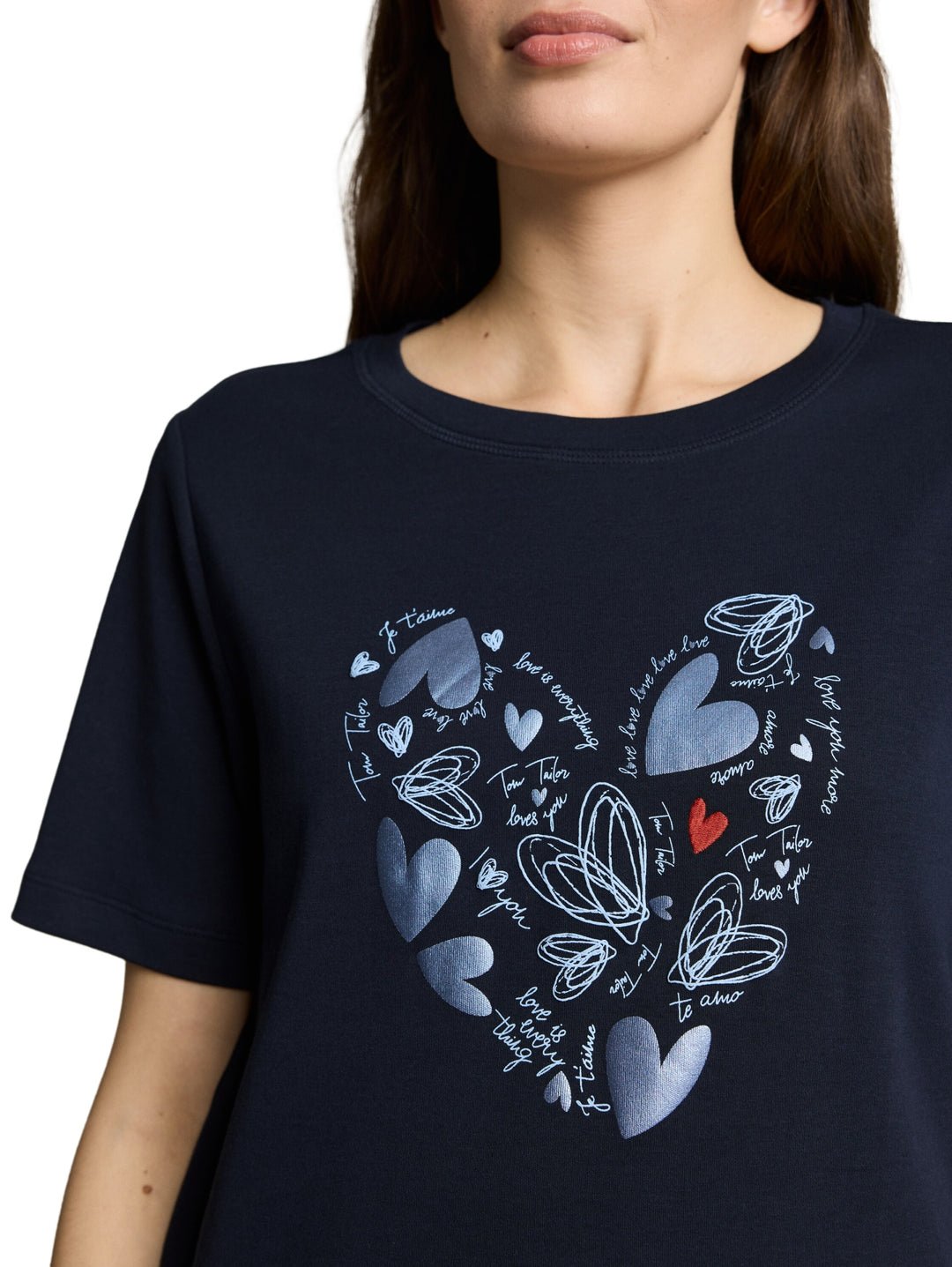 T-shirt boxy crew neck with pr, sky captain blue 10668 Bild 6