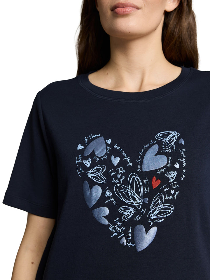 T-shirt boxy crew neck with pr, sky captain blue 10668 Bild 6