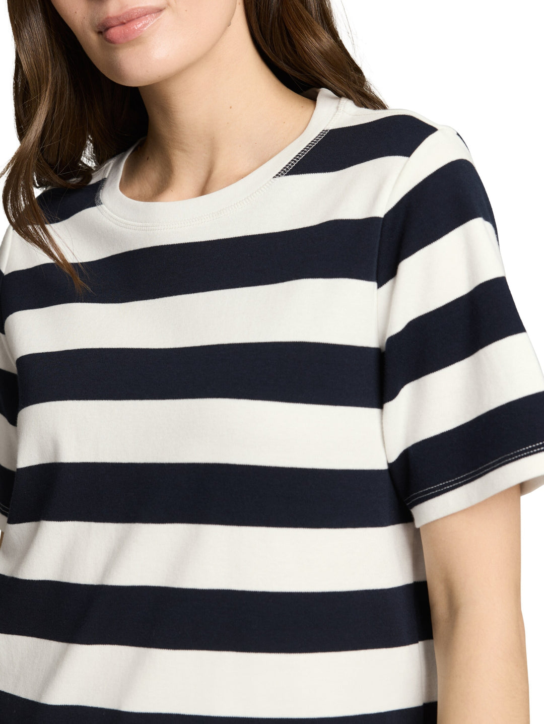 T-shirt boxy crew neck with pr, white navy bold stripe 40115 Bild 5
