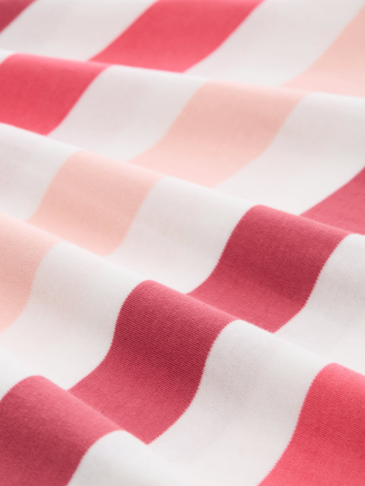 T-shirt boxy crew neck with pr, coral offwhite stripe 40483 Bild 2