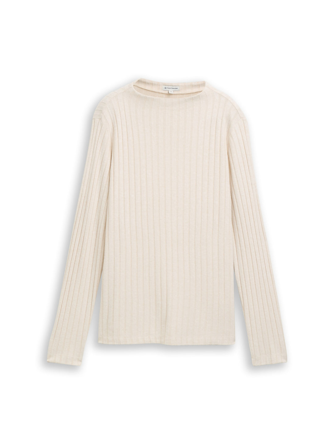 T-shirt cosy wide rib mock nec, sand stone beige melange 36844 Bild 1