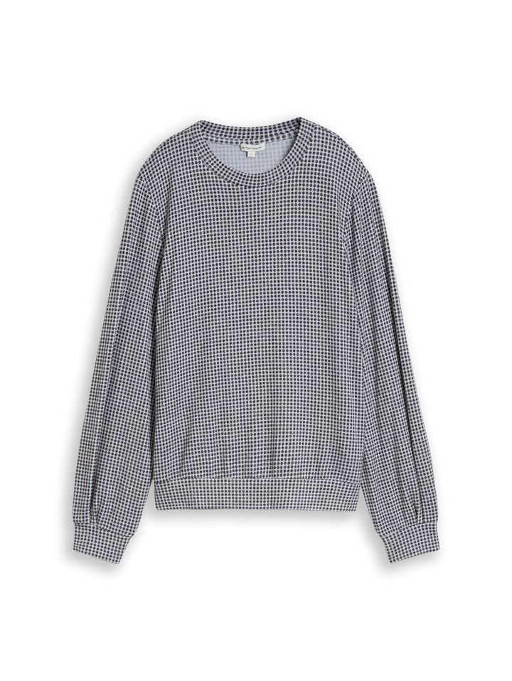 T-shirt cozy alloverprint, brown dot on blue melange 41450 Bild 1