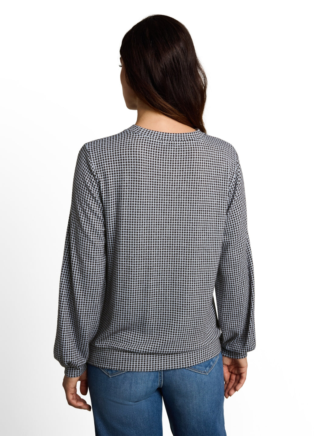 T-shirt cozy alloverprint, brown dot on blue melange 41450 Bild 4