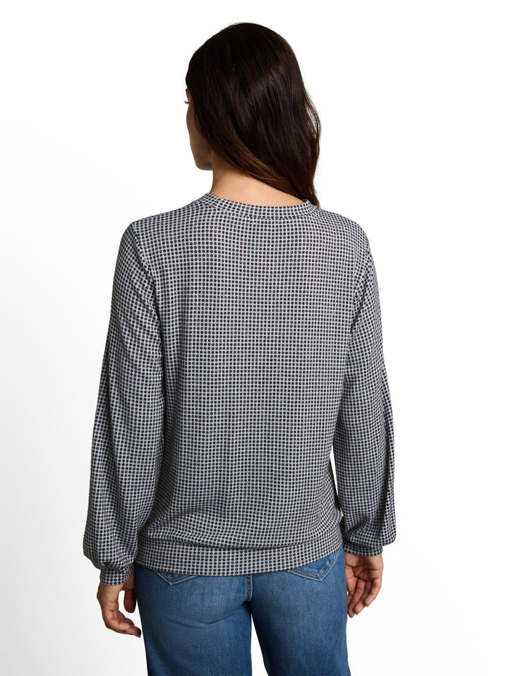T-shirt cozy alloverprint, brown dot on blue melange 41450 Bild 4