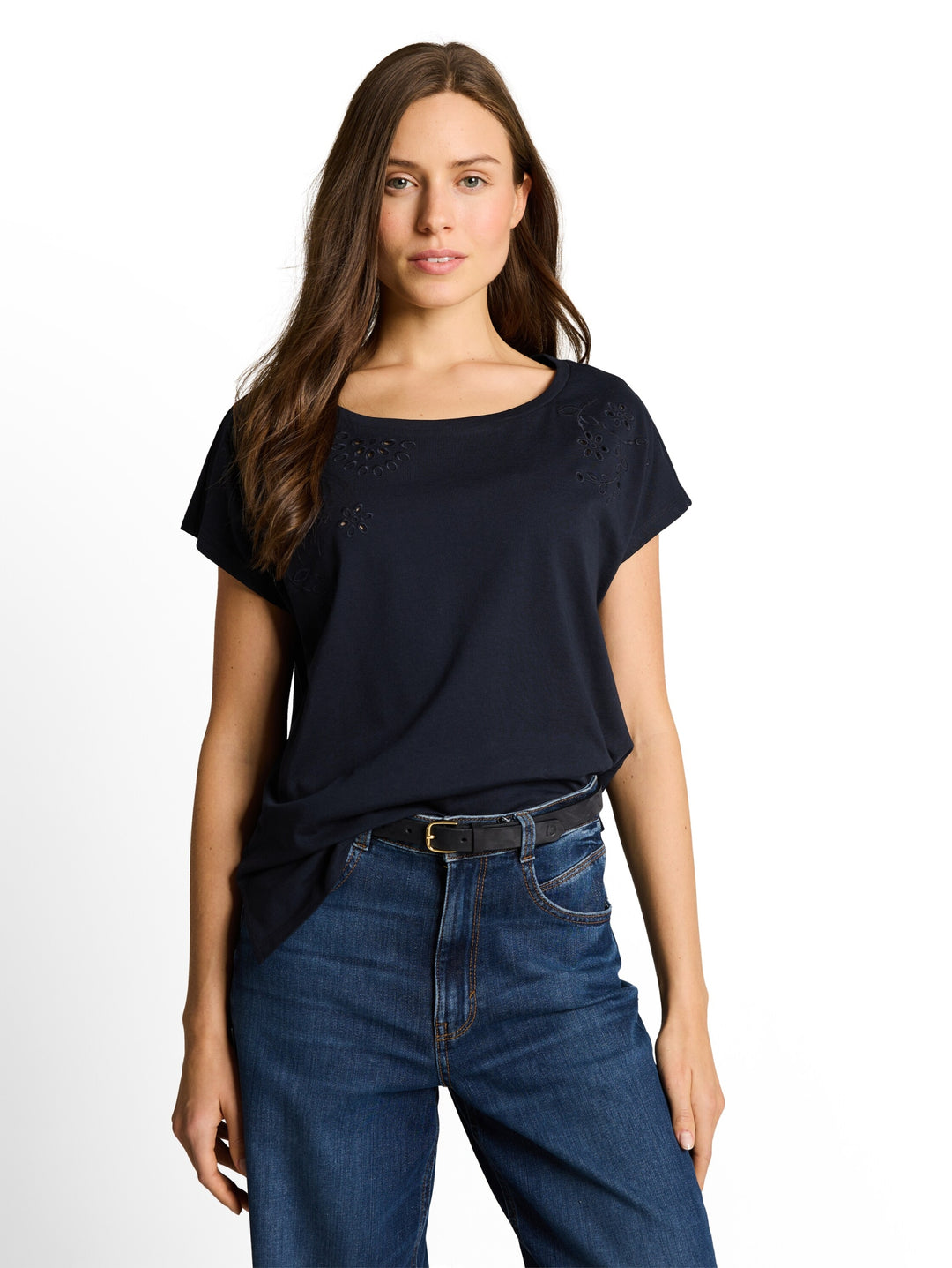 T-shirt crew neck ajour deplac, sky captain blue 10668 Bild 5