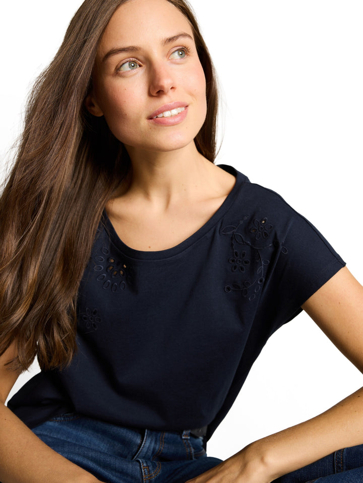 T-shirt crew neck ajour deplac, sky captain blue 10668 Bild 6