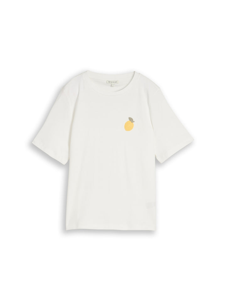 T-Shirt crew neck crochet deta, Whisper White 10315 Bild 1