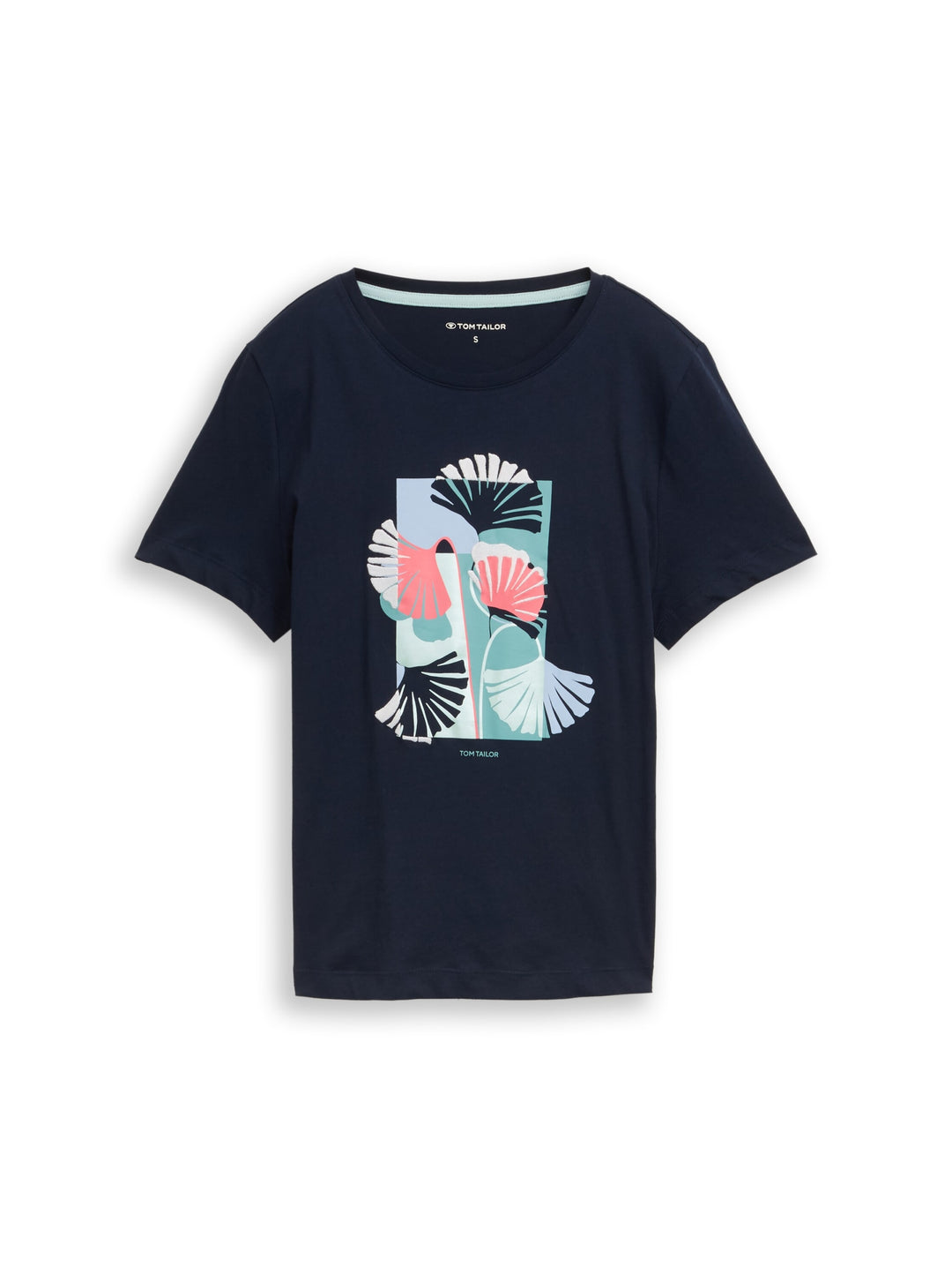 T-shirt crew neck front print, sky captain blue 10668 Bild 1
