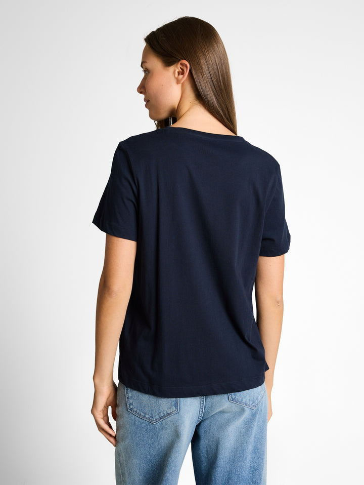 T-shirt crew neck front print, sky captain blue 10668 Bild 4