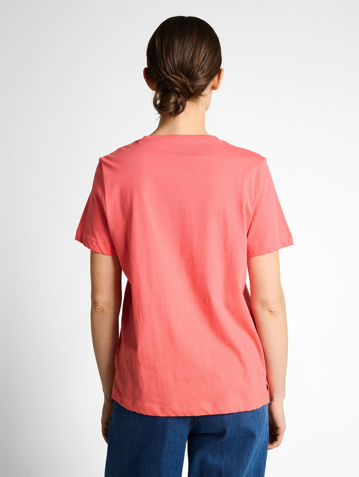 T-shirt crew neck front print, soft coral pink 40029 Bild 4