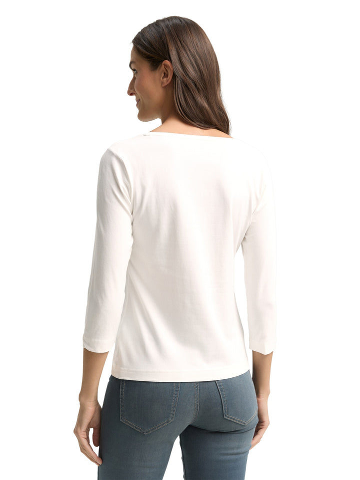 T-shirt crew neck frontprint, Soft Clear White 10320 Bild 4