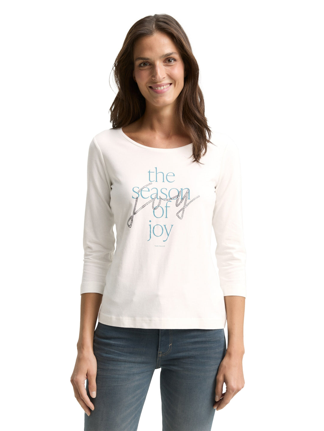 T-shirt crew neck frontprint, Soft Clear White 10320 Bild 5