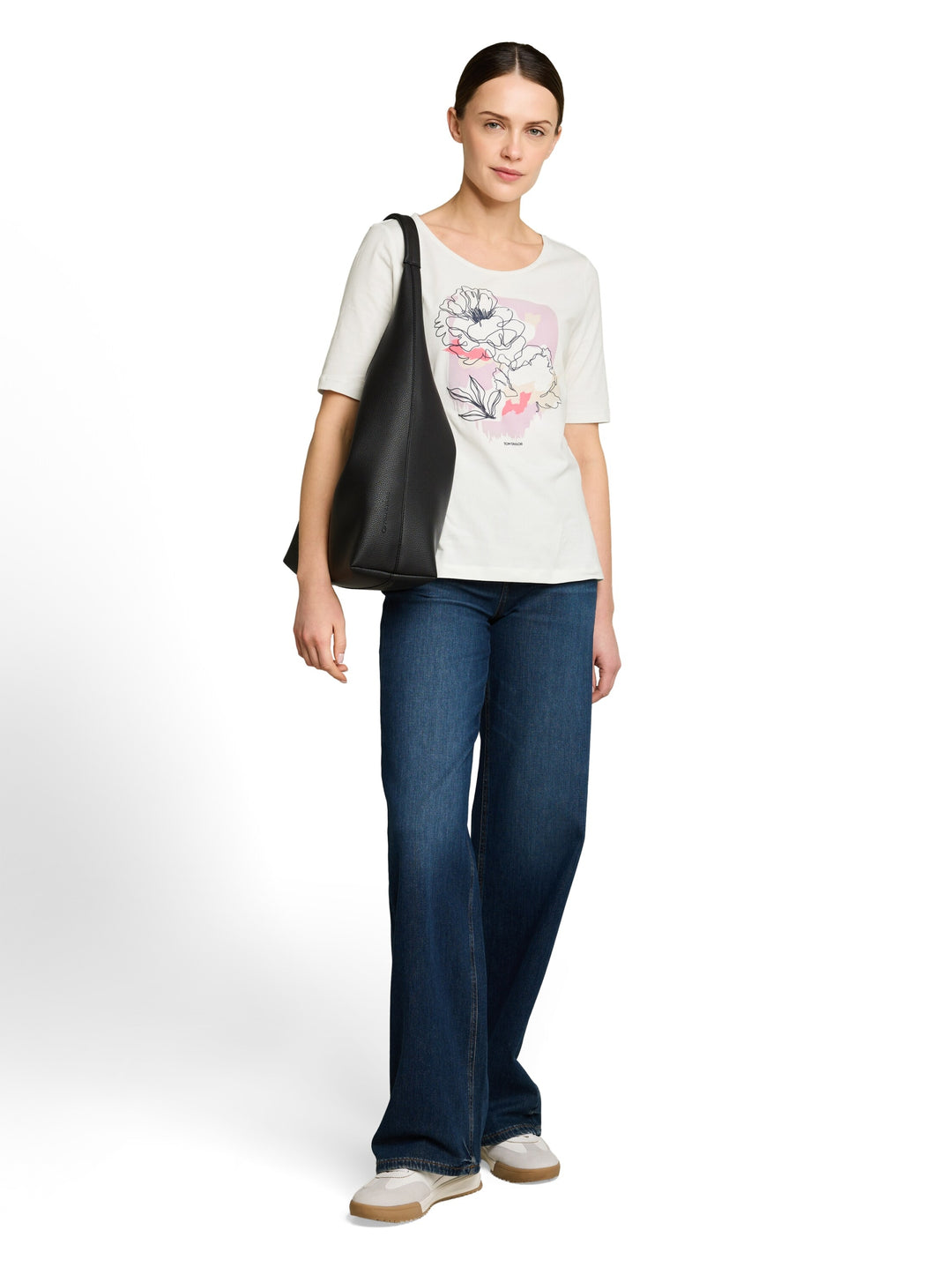 T-shirt crew neck with print, Whisper White 10315 Bild 3
