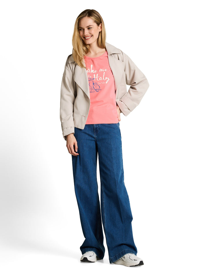 T-shirt crew neck with print, soft fuchsia pink 40506 Bild 3