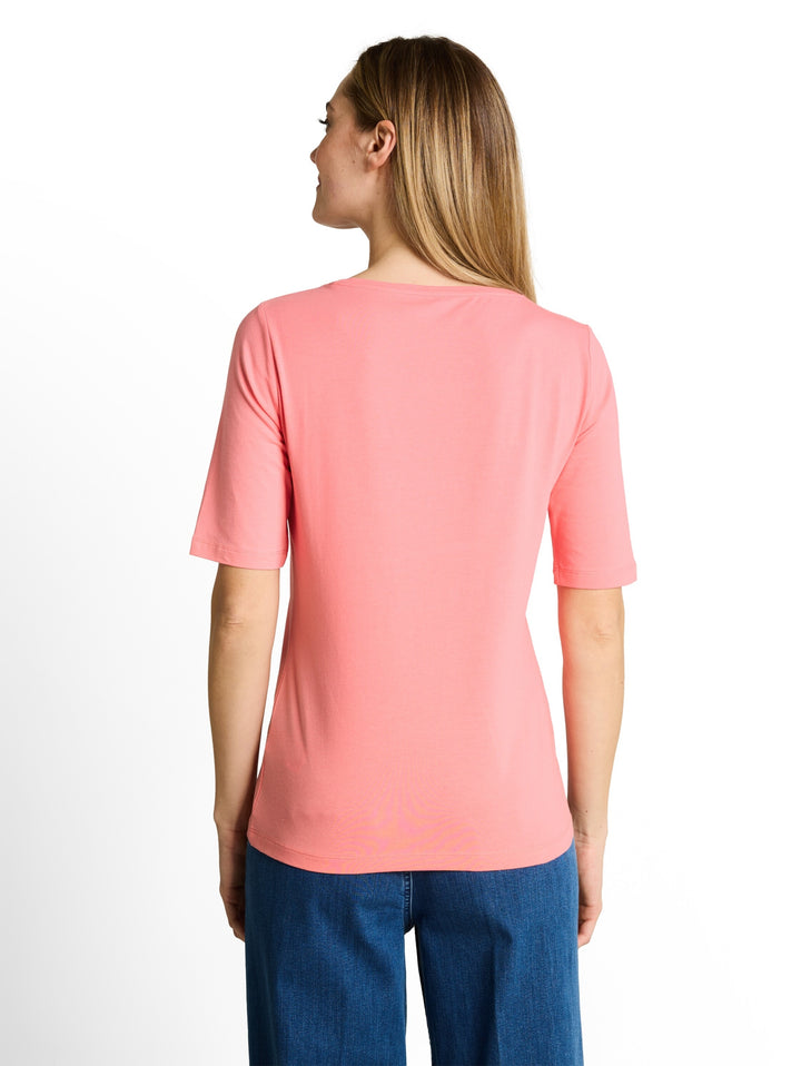T-shirt crew neck with print, soft fuchsia pink 40506 Bild 4