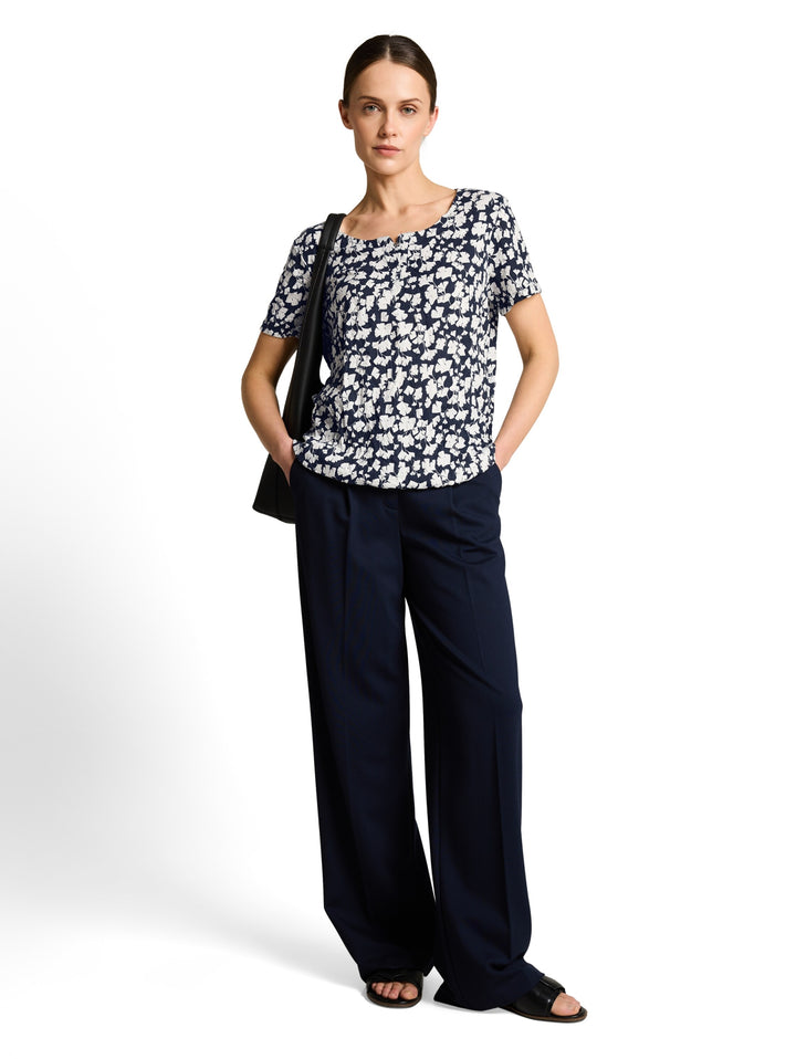 T-shirt henley crincle allover, blue ginkgo minimal 39735 Bild 3