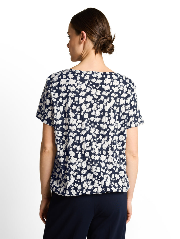 T-shirt henley crincle allover, blue ginkgo minimal 39735 Bild 4
