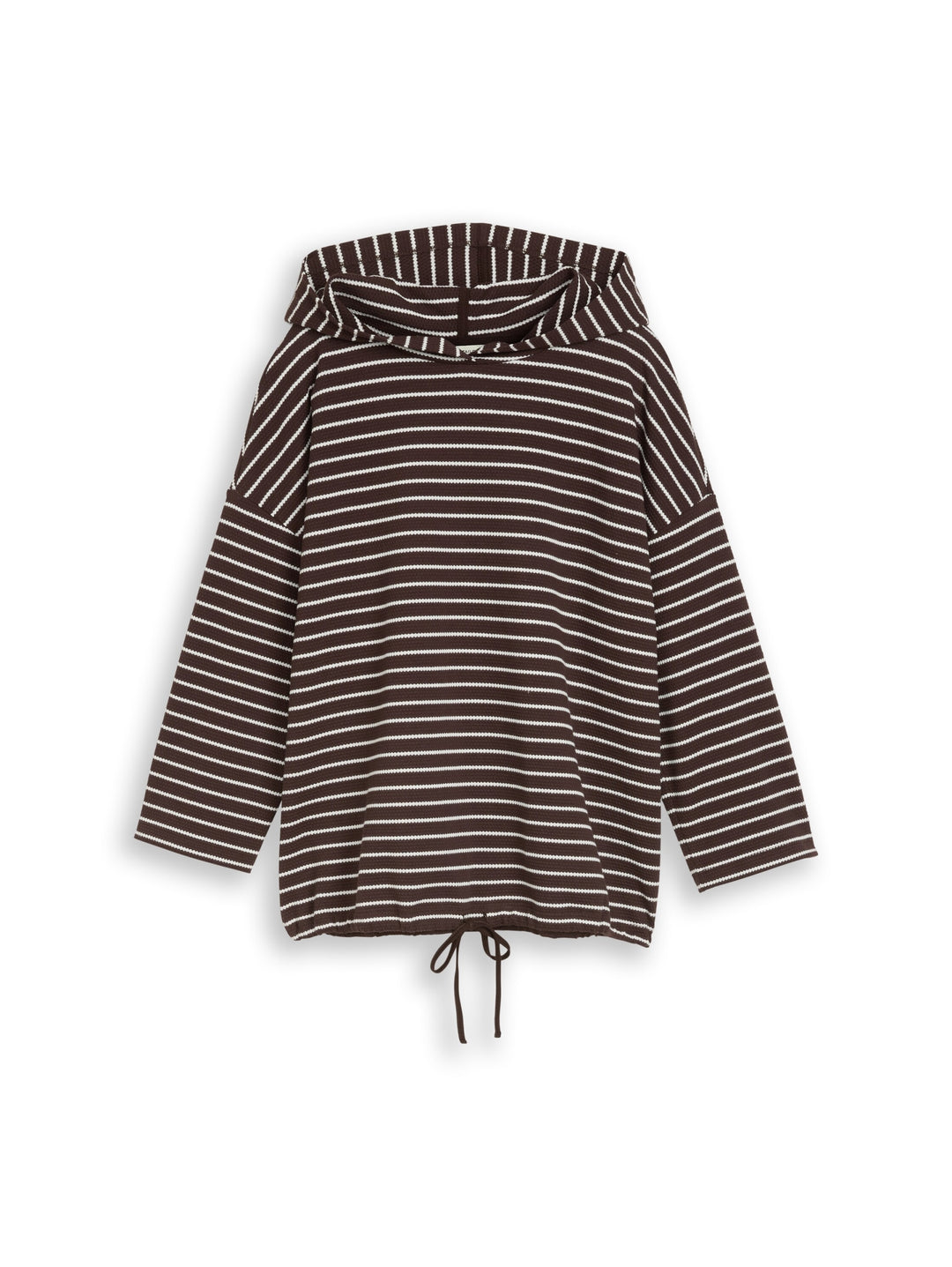 T-shirt hoody stripe structure, java dark brown white stripe 40840 Bild 1