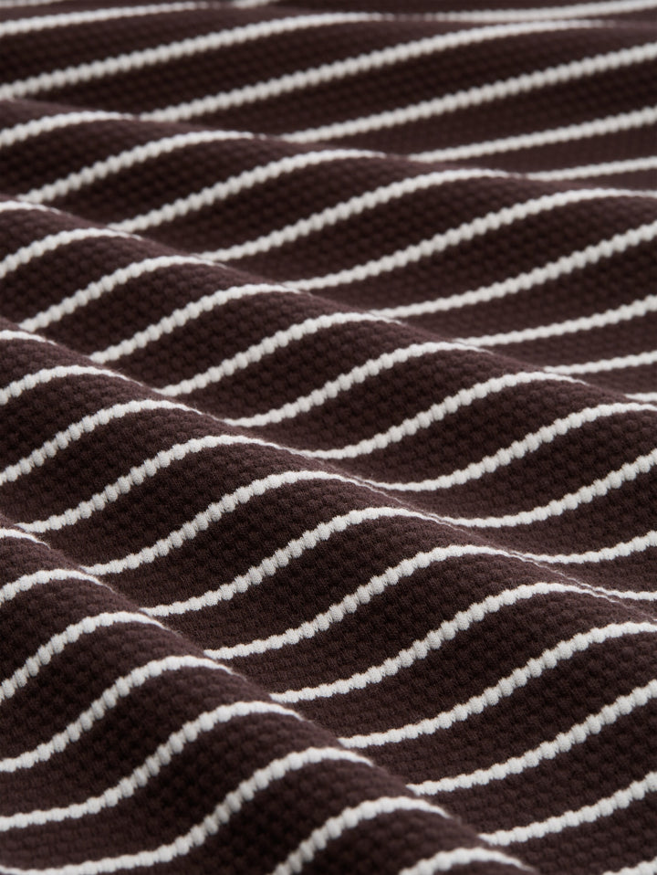 T-shirt hoody stripe structure, java dark brown white stripe 40840 Bild 2