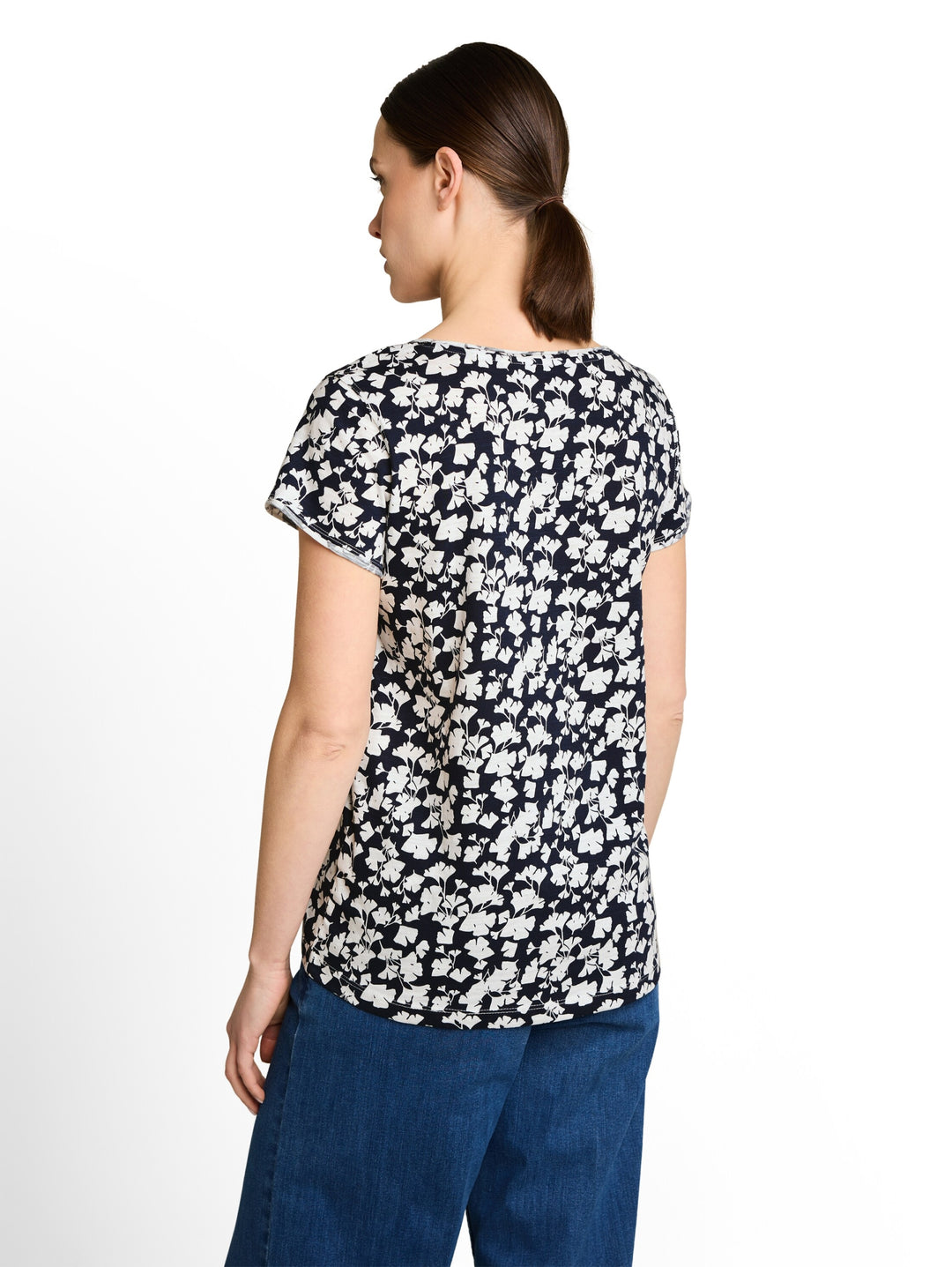 T-shirt slub jersey wide crew, blue ginkgo minimal 39735 Bild 4