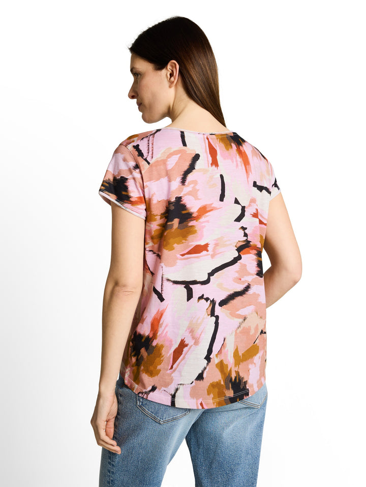 T-shirt slub jersey wide crew, big abstract flower print 39736 Bild 4