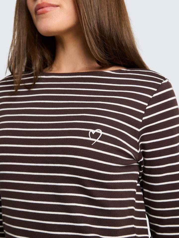 T-Shirt striped boatneck, brown white stripe 40822 Bild 12
