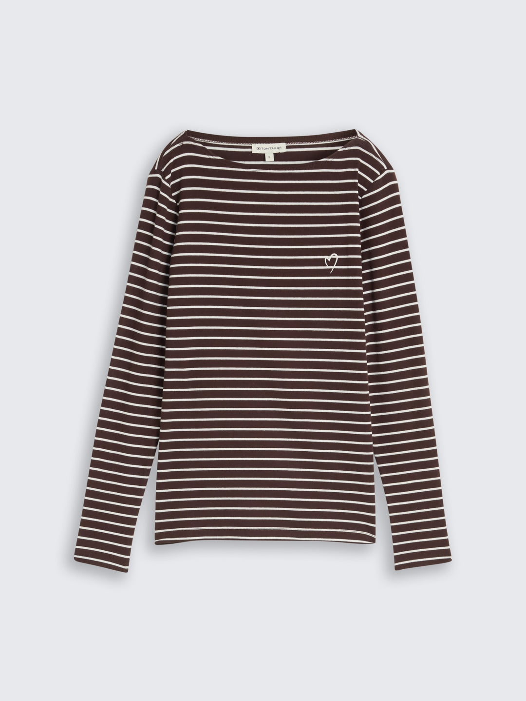 T-Shirt striped boatneck, brown white stripe 40822 Bild 7