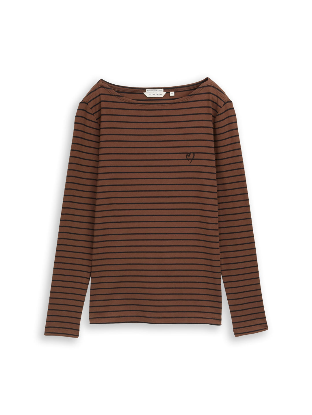 T-Shirt striped boatneck, camel black irregular stripe 40892 Bild 1