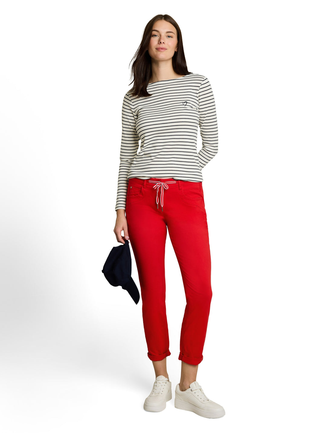 T-Shirt striped boatneck, navy offwhite stripe 40354 Bild 3