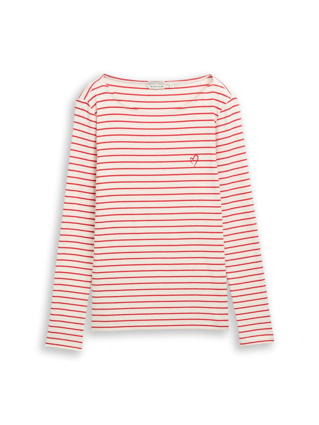 T-Shirt striped boatneck, red offwhite stripe 40355 Bild 1