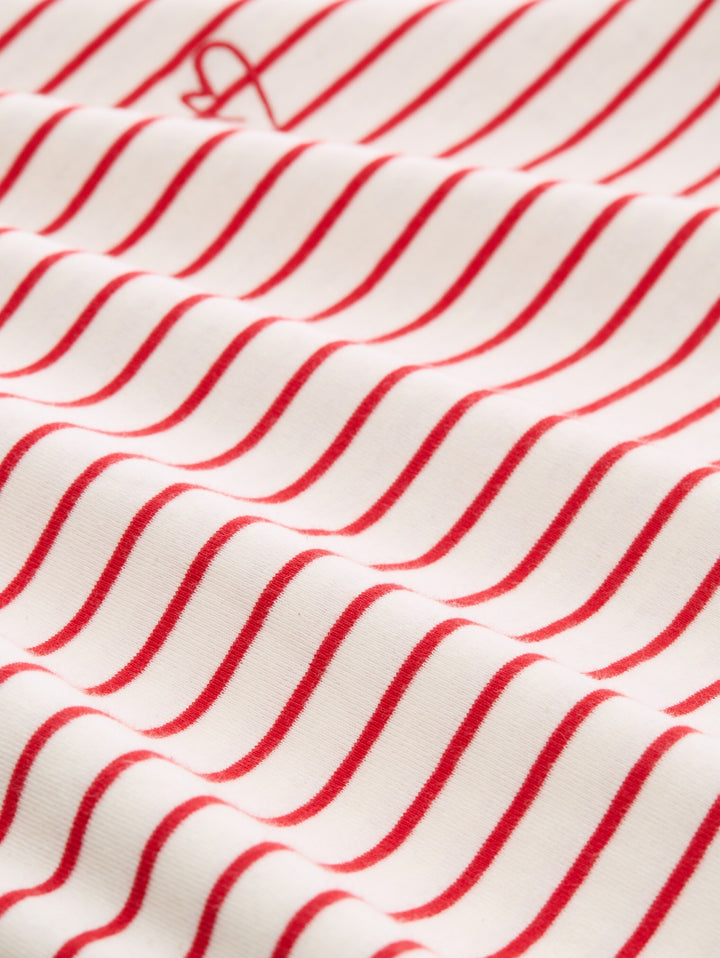 T-Shirt striped boatneck, red offwhite stripe 40355 Bild 2
