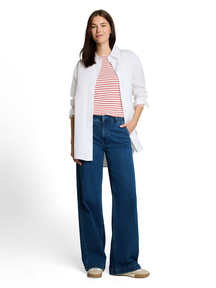 T-Shirt striped boatneck, red offwhite stripe 40355 Bild 3