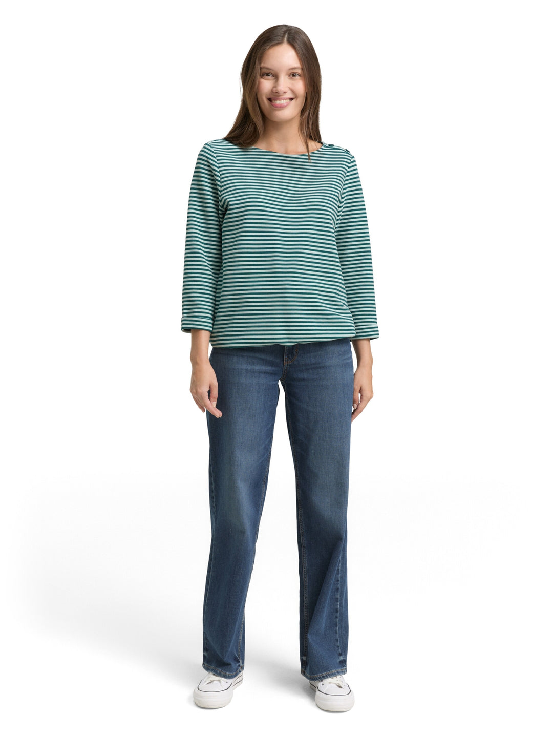 T-shirt structured, mint green regular stripe 40016 Bild 3