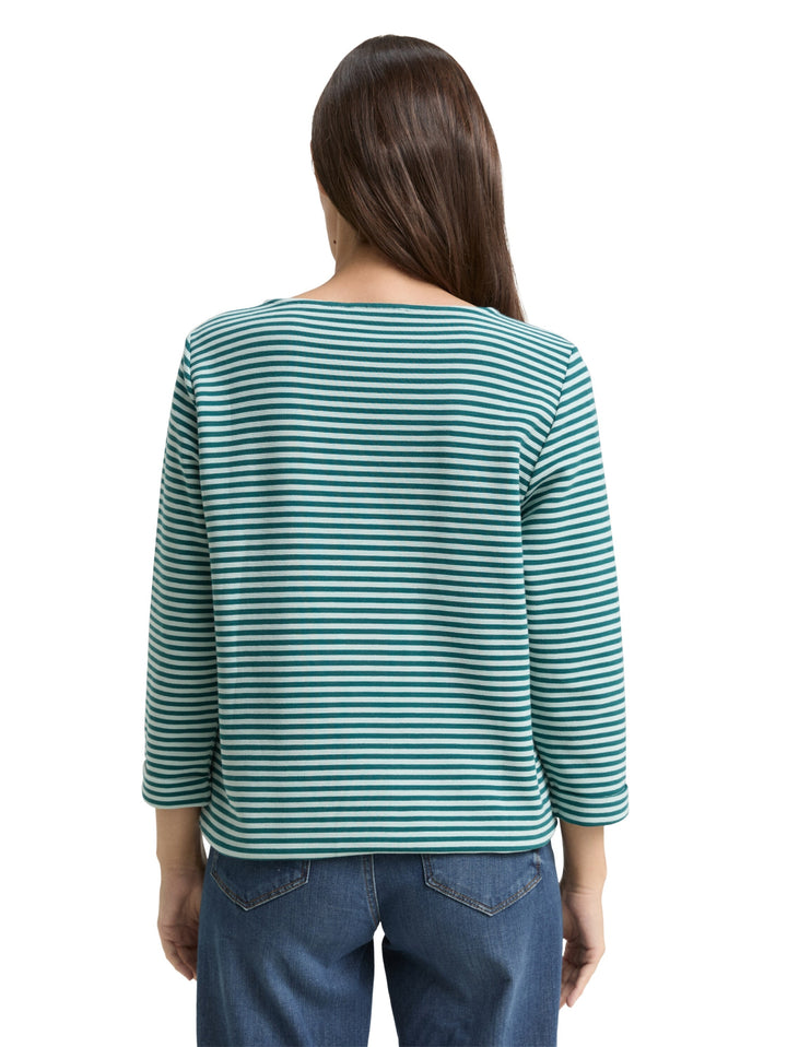 T-shirt structured, mint green regular stripe 40016 Bild 4
