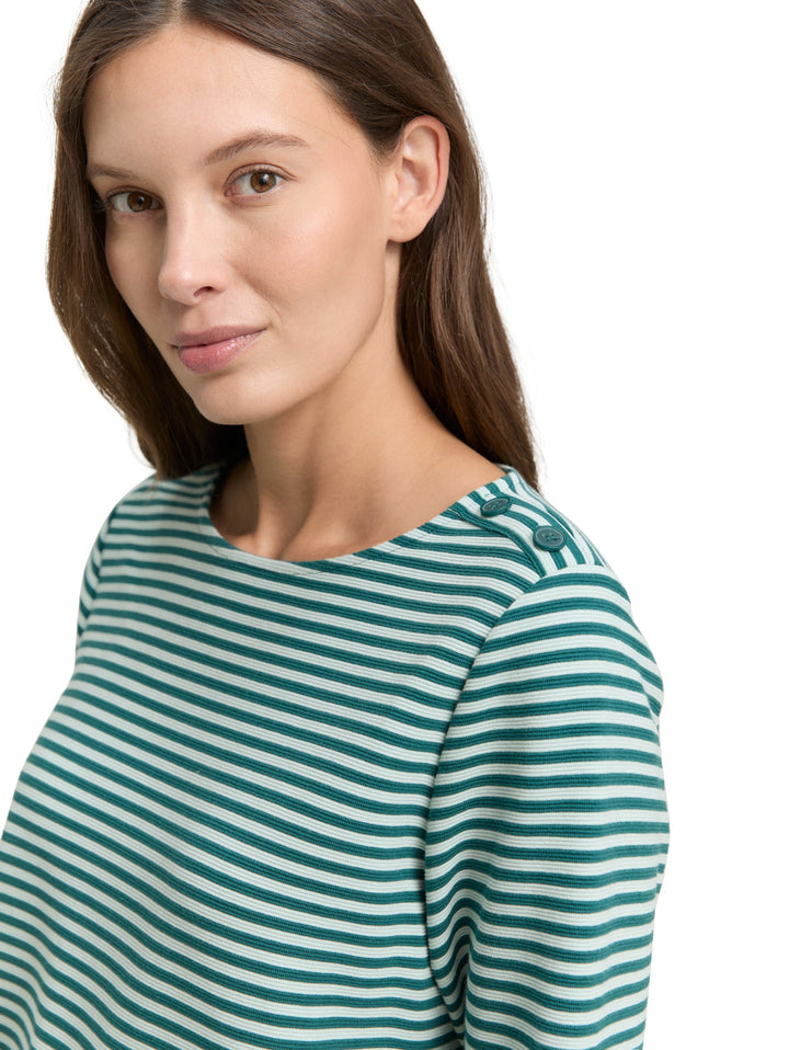T-shirt structured, mint green regular stripe 40016 Bild 6