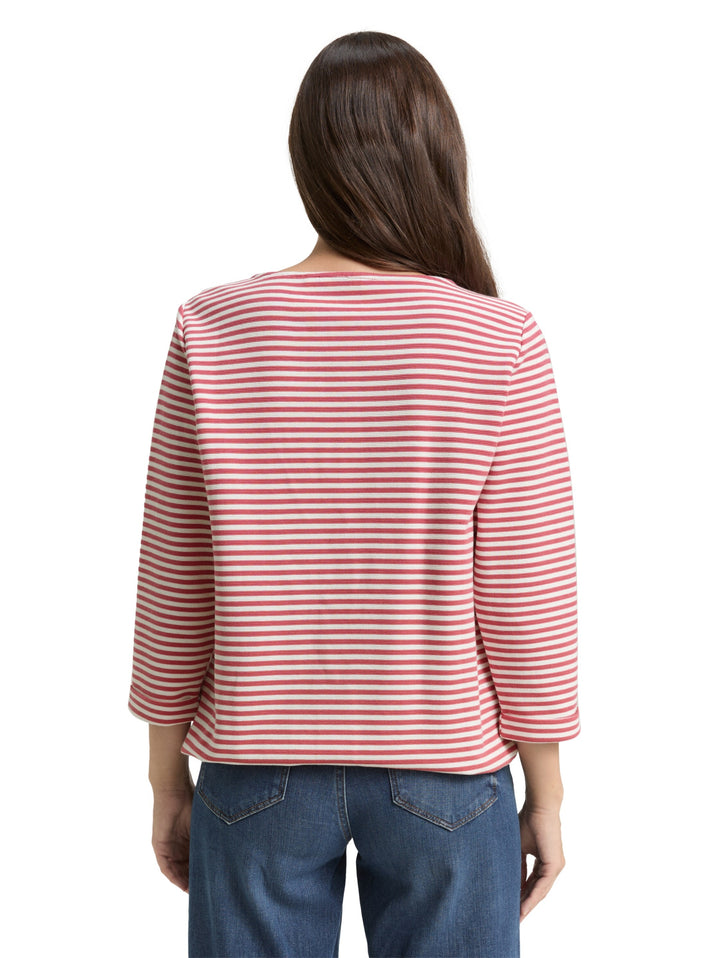 T-shirt structured, pink offwhite regular stripe 39435 Bild 4