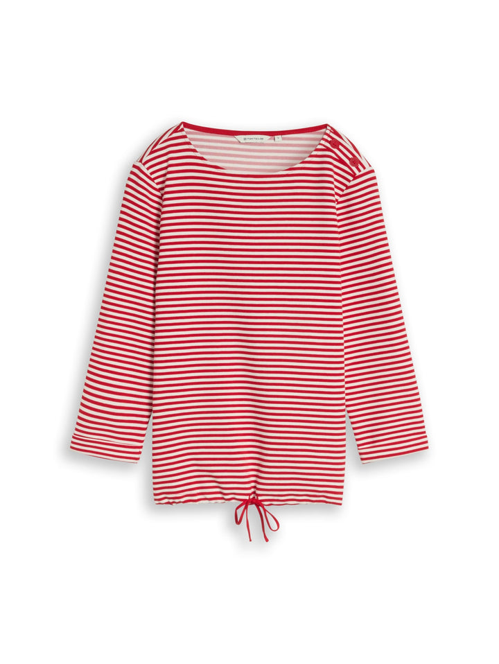 T-shirt structured, red offwhite regular stripe 40556 Bild 1