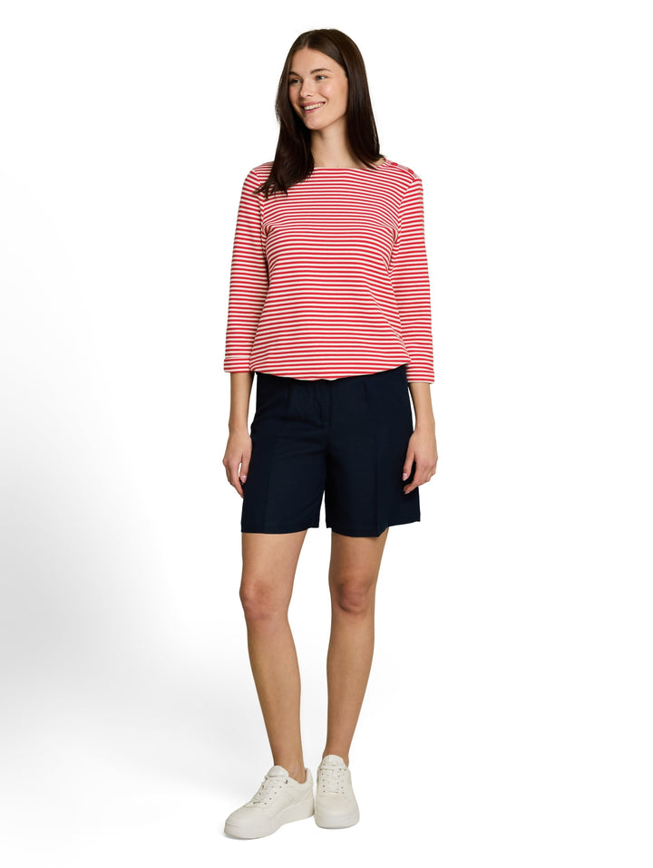 T-shirt structured, red offwhite regular stripe 40556 Bild 3