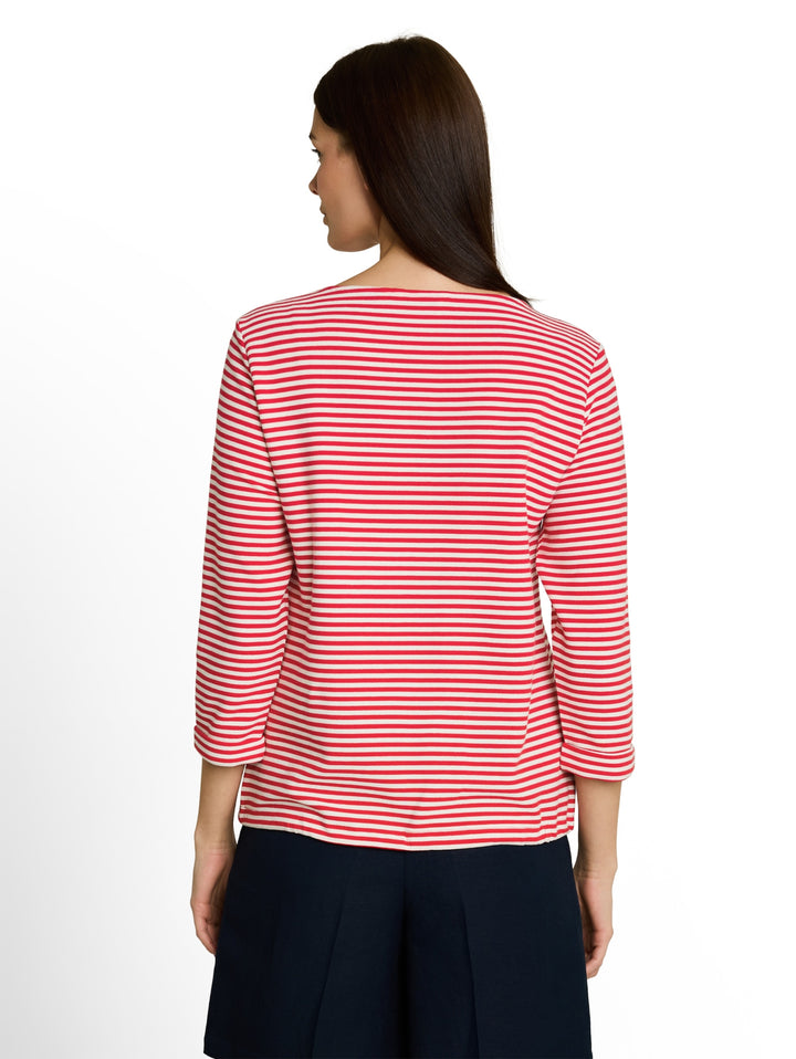 T-shirt structured, red offwhite regular stripe 40556 Bild 4
