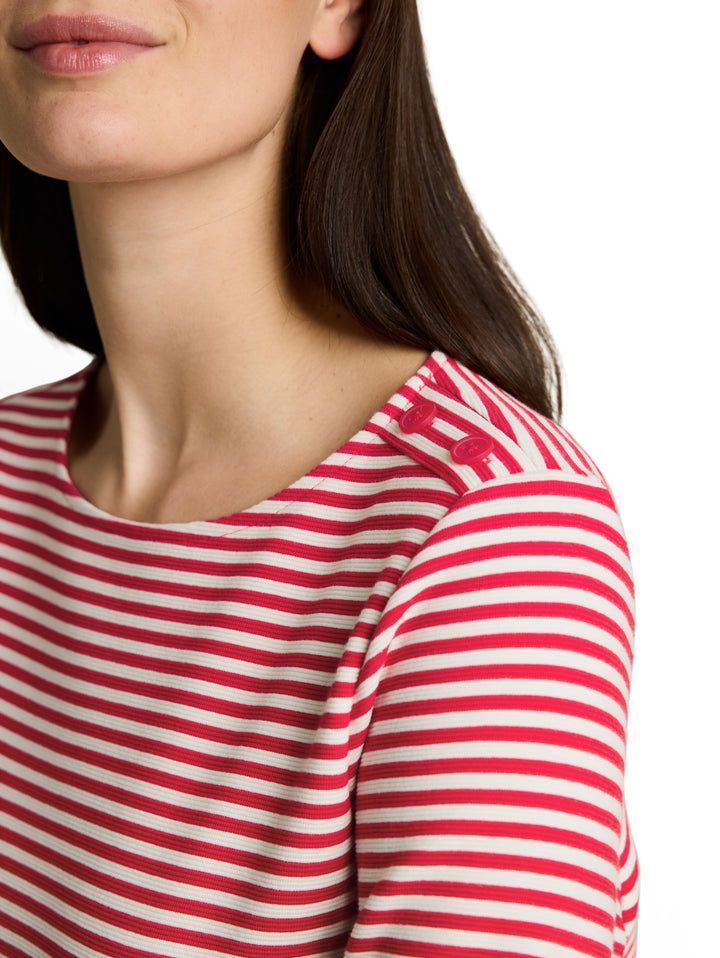 T-shirt structured, red offwhite regular stripe 40556 Bild 5