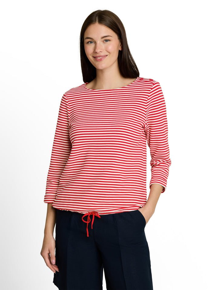 T-shirt structured, red offwhite regular stripe 40556 Bild 6