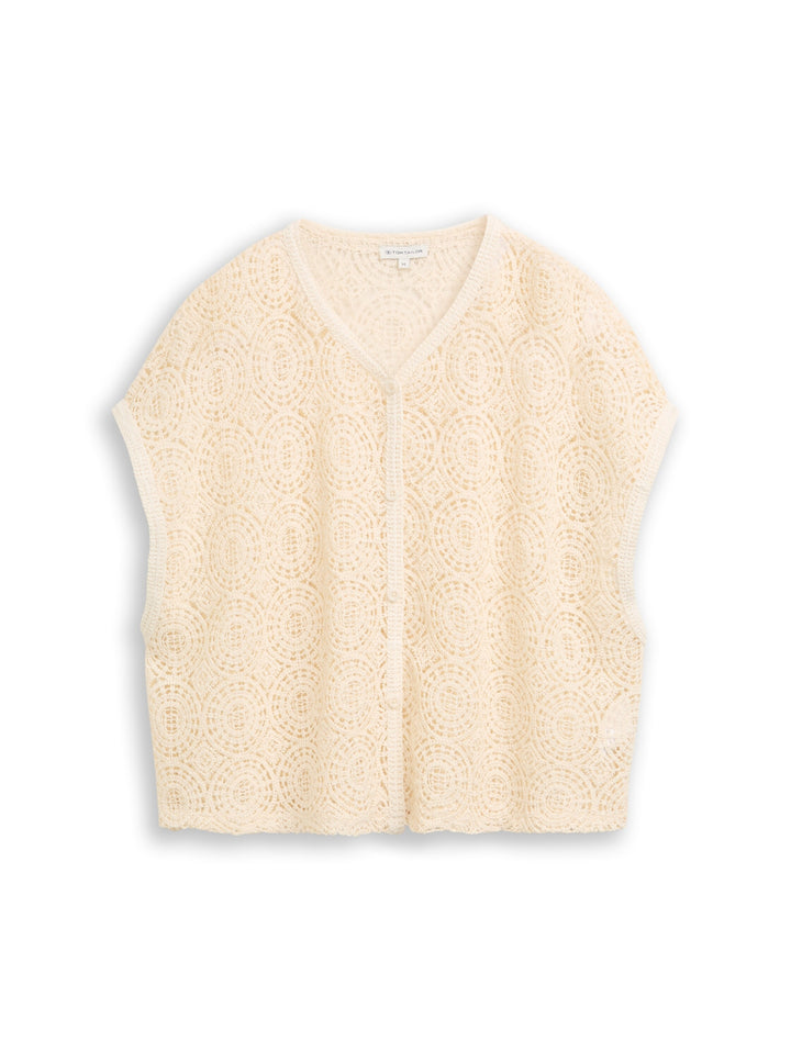 T-Shirt vest buttoned, Dove White 10330 Bild 1