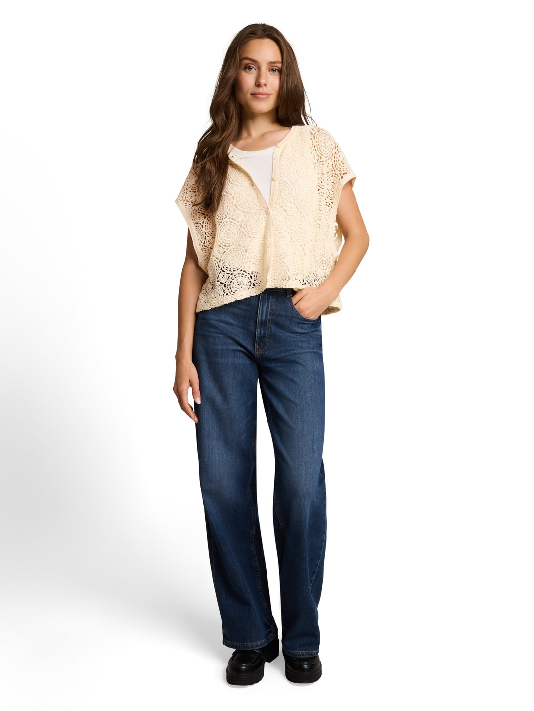 T-Shirt vest buttoned, Dove White 10330 Bild 3