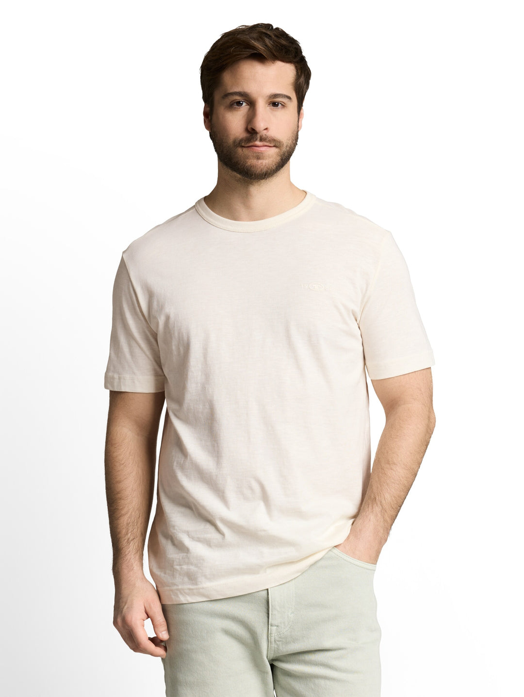 t-shirt with print, Gardenia White 10348 Bild 5