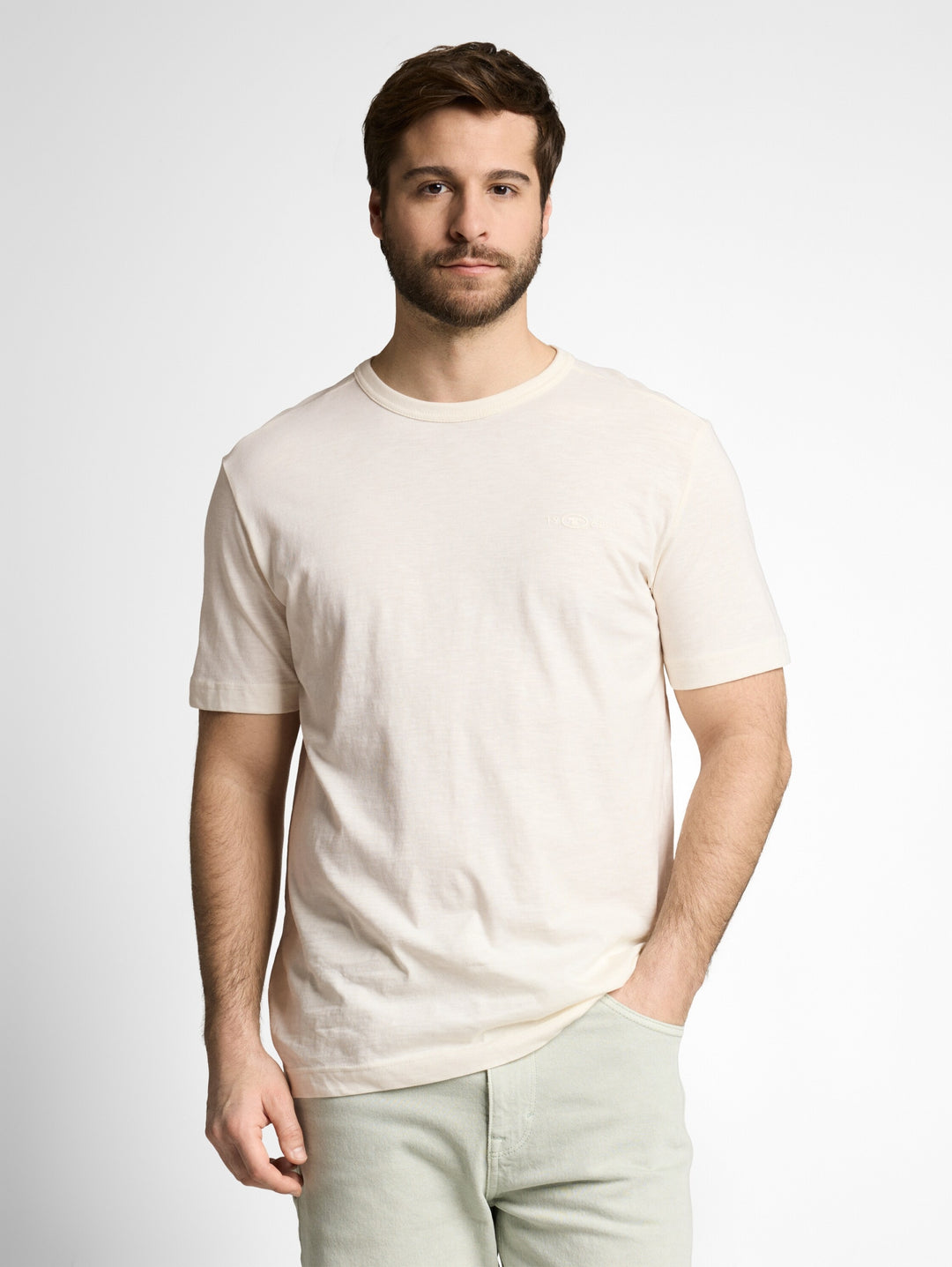 t-shirt with print, Gardenia White 10348 Bild 5