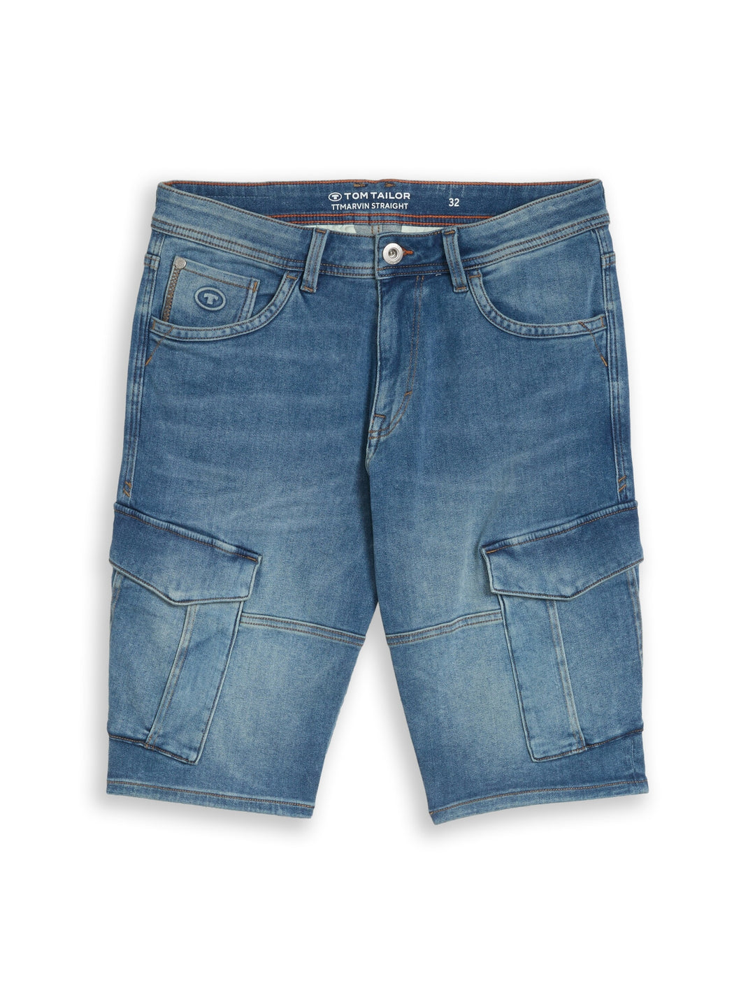 TTMARVIN STRAIGHT CARGO SHORTS, Used Mid Stone Blue Denim 10119 Bild 1