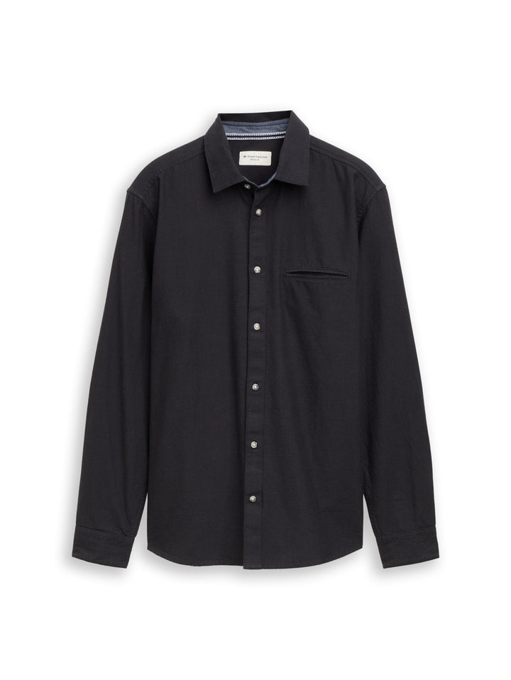 twill shirt, black twill structure 40710 Bild 1