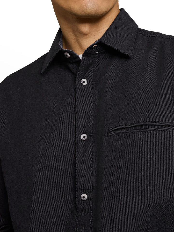 twill shirt, black twill structure 40710 Bild 6